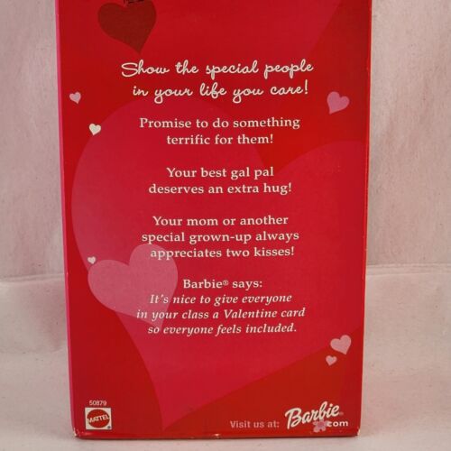 2001 Valentine Wishes Barbie Doll New Vintage Mattel Boxed NIB Hearts Pink Dress