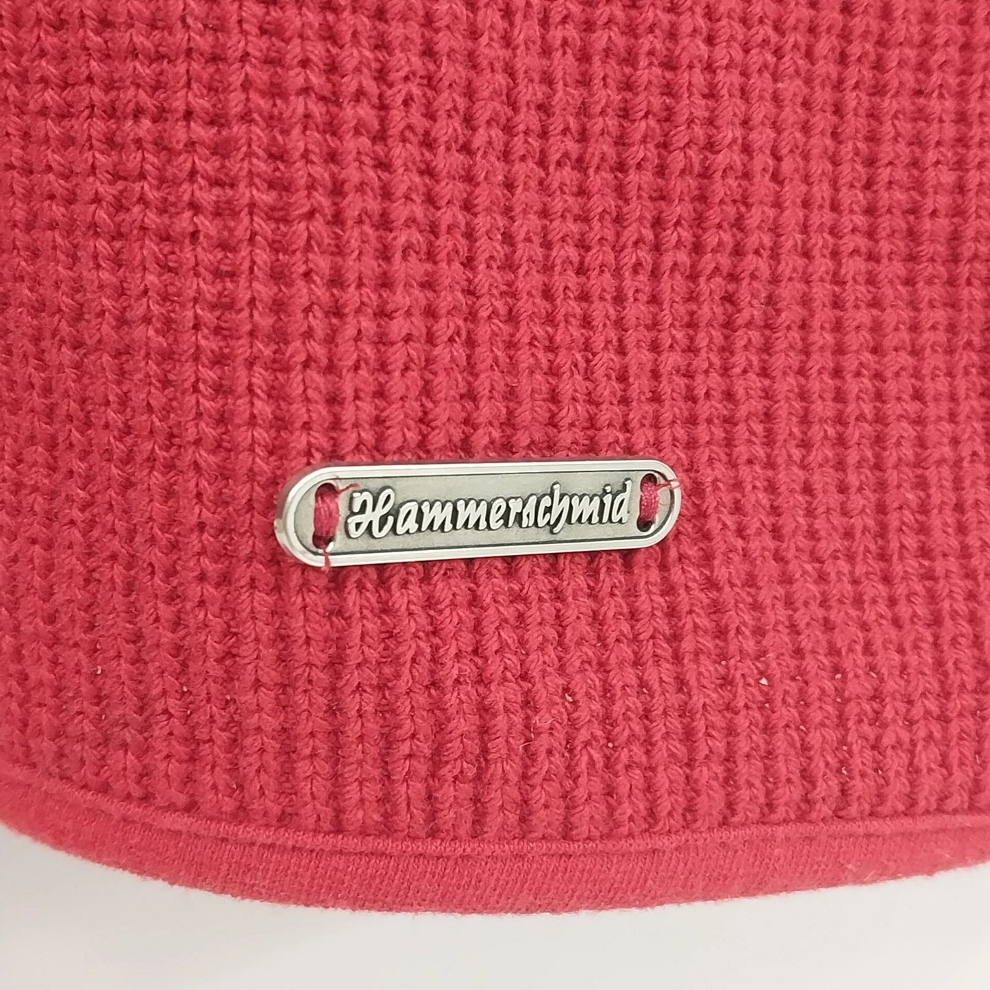 Hammerschmid Womens Red Cotton Knit Quarter Zip Short Sleeve Collared Top Size L
