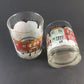 2 Christmas Rocks Glasses Town Square Main Street Holiday Barware Vintage 1980s