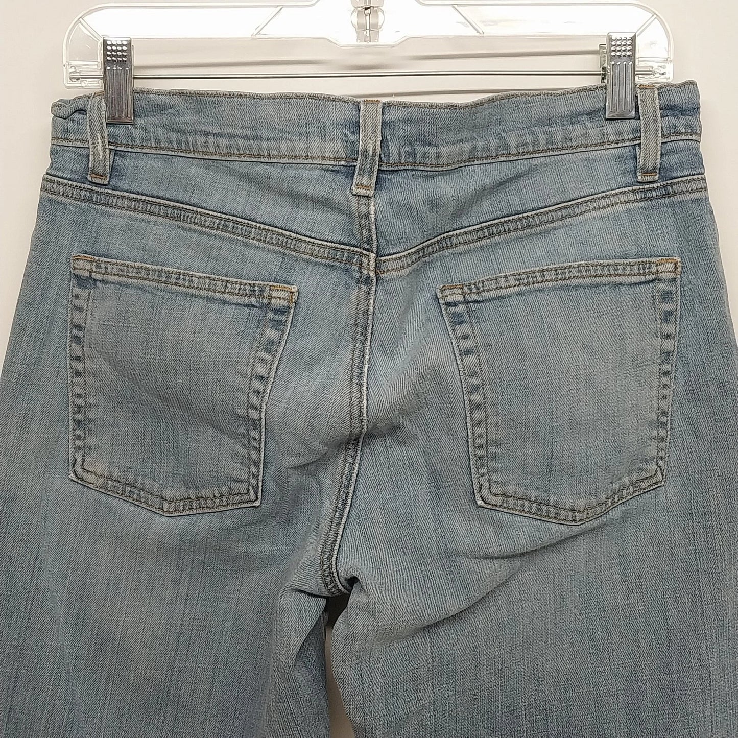 Eileen Fisher Women Light Wash Straight Leg Jeans Size 6 Distressed Cotton Denim