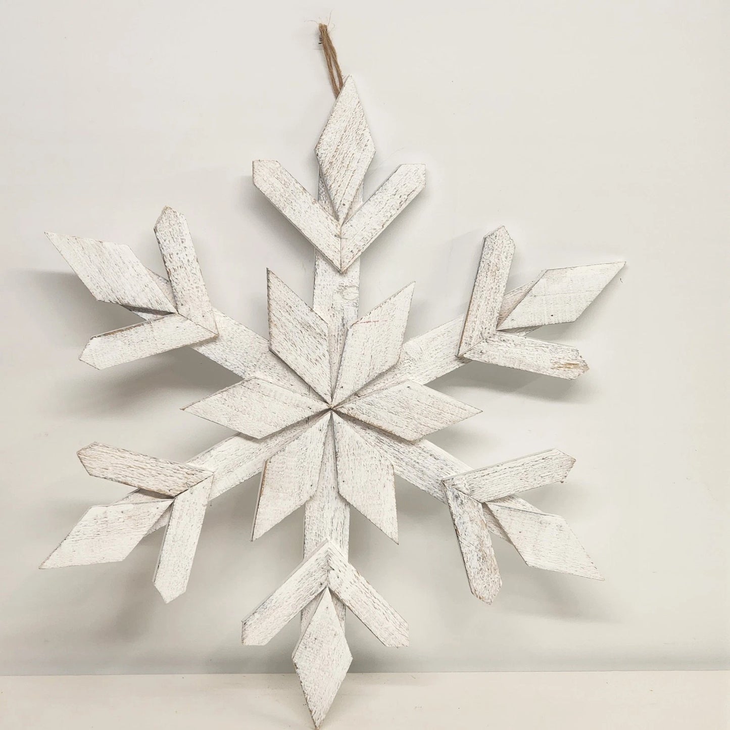 Rustic Wooden Snowflake Wall Decor 22 Inch Farmhouse Christmas