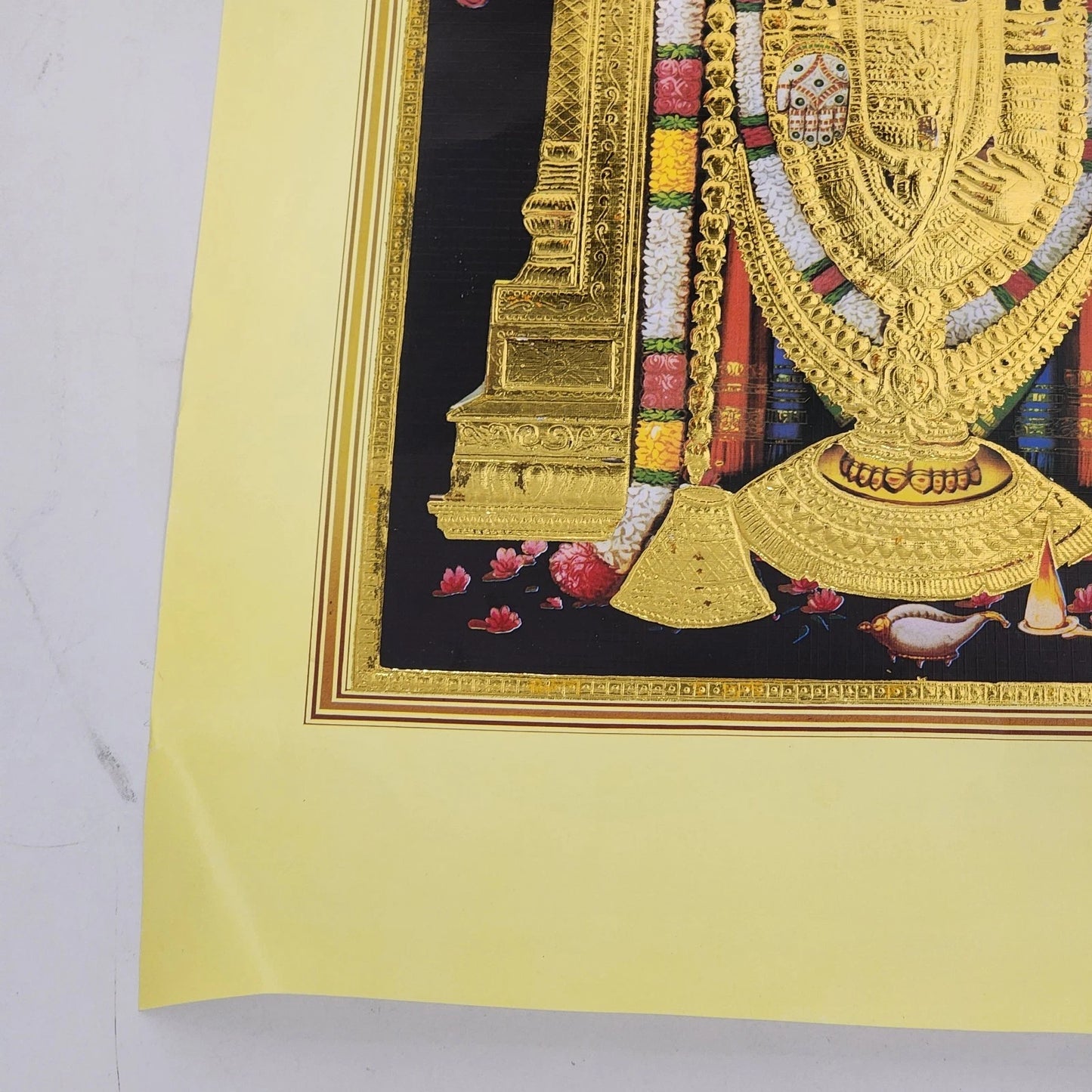 Tirupati Balaji Venkateswara Swamy Art Print Gold Leaf Embossed 13"x19" Poster