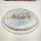 Clear Winter Platter Indiana Glass Lancaster 13"x1'' Christmas Skating Scene