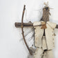 Handmade Wood Hunter Rustic Figure 7" Bow Leather Clothing Folk Art Primitive