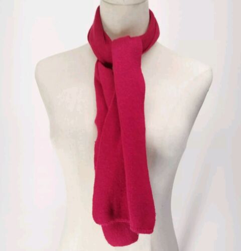 ARIS Red Angora Lambswool Nylon Neck Scarf Soft Stretchy Warm 48"x7"