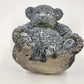 Angel Bear Gray Concrete Stone Statue Seated Halo Wings Cross Garden Decoration