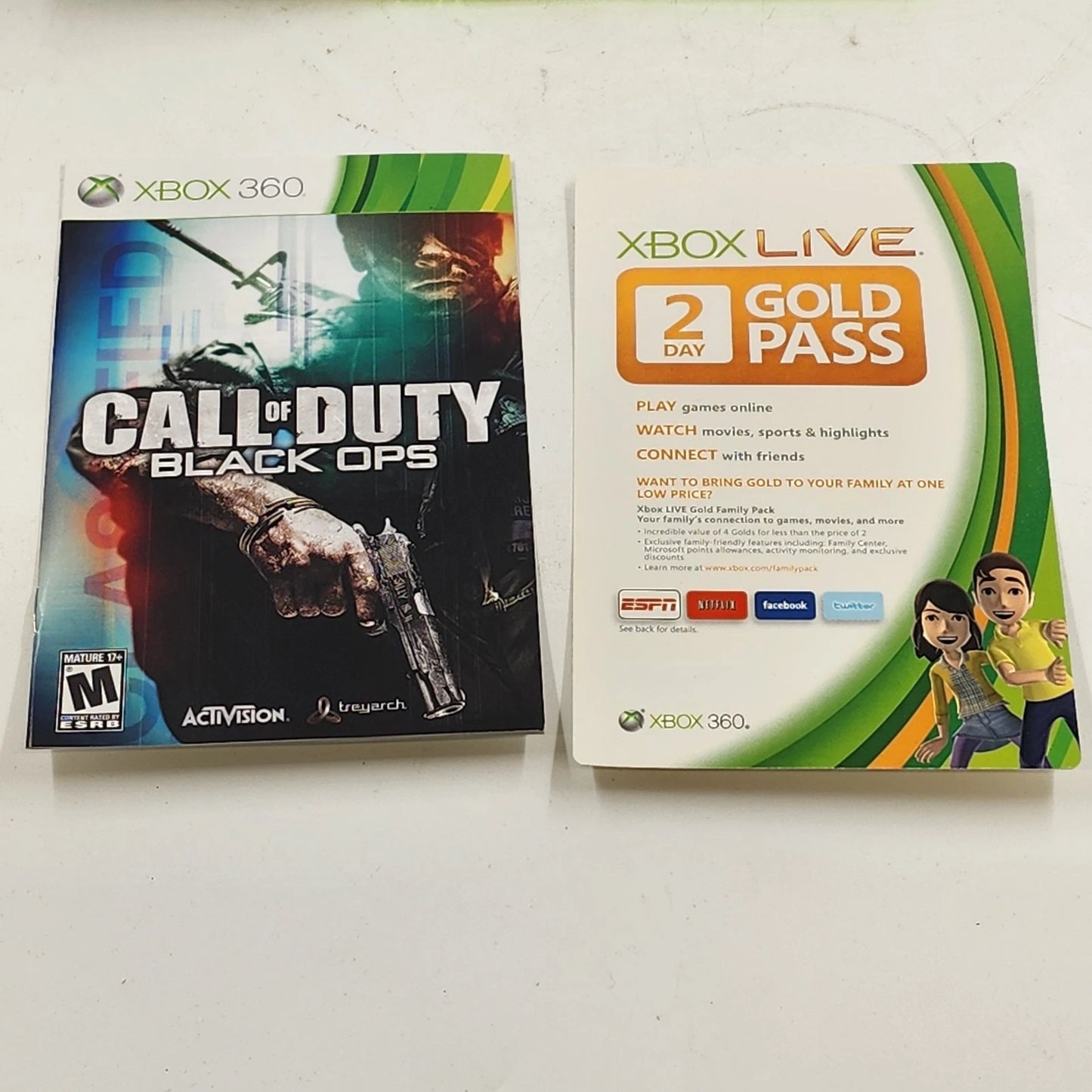 Call of Duty Black Ops Xbox 360 2010 Video Game w Manual Treyarch Activision FPS