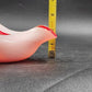Wales Red & White Cased Glass Japanese 6" Biomorphic Bowl Vintage Mid-Century