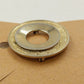 Gold Tone Round Plain & Engraved Scroll Pattern Circular Brooch Pin 1.5" Vintage