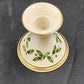 2 Lenox Candlestick Holders Dimension Holiday White China 24K Gold Trim