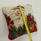 Red Throw Pillow Needlepoint Cross Stitch Embroidered Christmas Santa Claus 9”