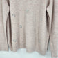 ELLE Women's XL Pink Metallic Knit Sweater Rhinestone Floral Crew Neck