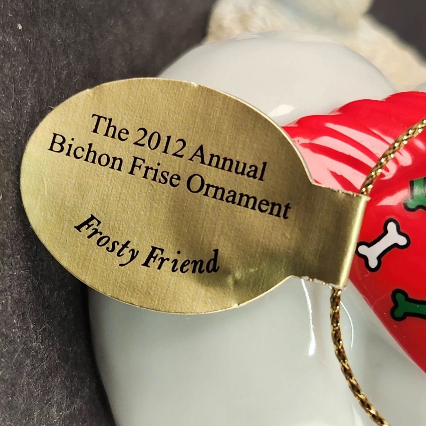Bichon Frise Frosty Friends Danbury Mint 2012 Christmas Ornament Snowman Dog