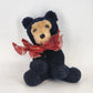 Dakin Black Bear Plush Toy w Red Ribbon Stuffed Animal Classic Vtg Collectible