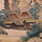 Toyo Japan Byobu 4 Panel Sansuiga Landscape Brass Trim Wall Screen 66x36 Hangers