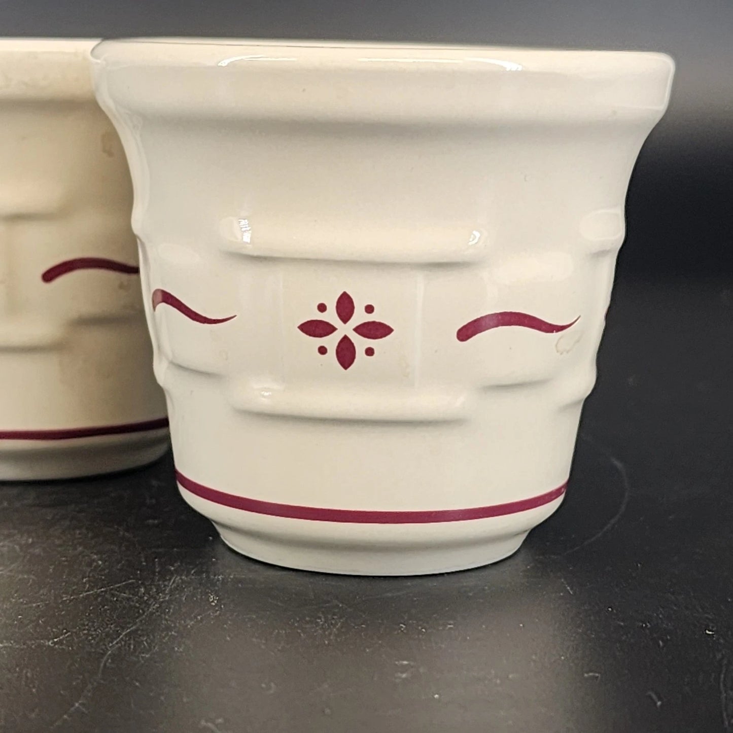 Longaberger Heritage Red Votive Cups Set 2 Pottery
