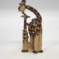Studio Pottery Giraffe Family Figurine Brown Speckled 7" Artist Marked