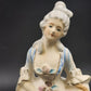 Colonial Man & Woman Figurines 10.5" Painted Porcelain Bisque Occupied Japan