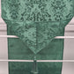 Green Linen Table Runner With Attached Tassels Minor Stain Lightly Used Vintage