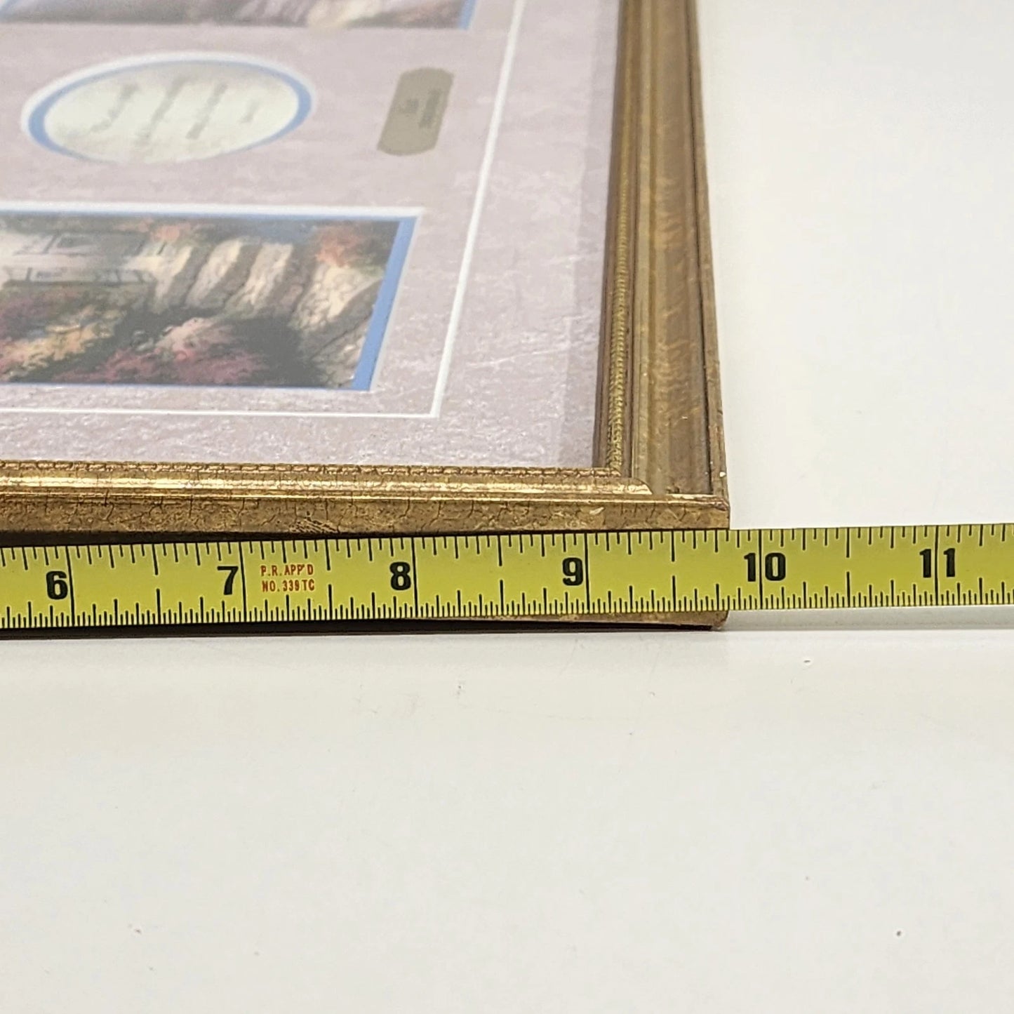 Faith by Thomas Kinkade Framed Matted Print 19x10 Gold Frame COA Biblical Quote