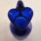 Cobalt Blue Glass Pitcher Heart Shaped Trimmed Rim Handle Vintage Unbranded