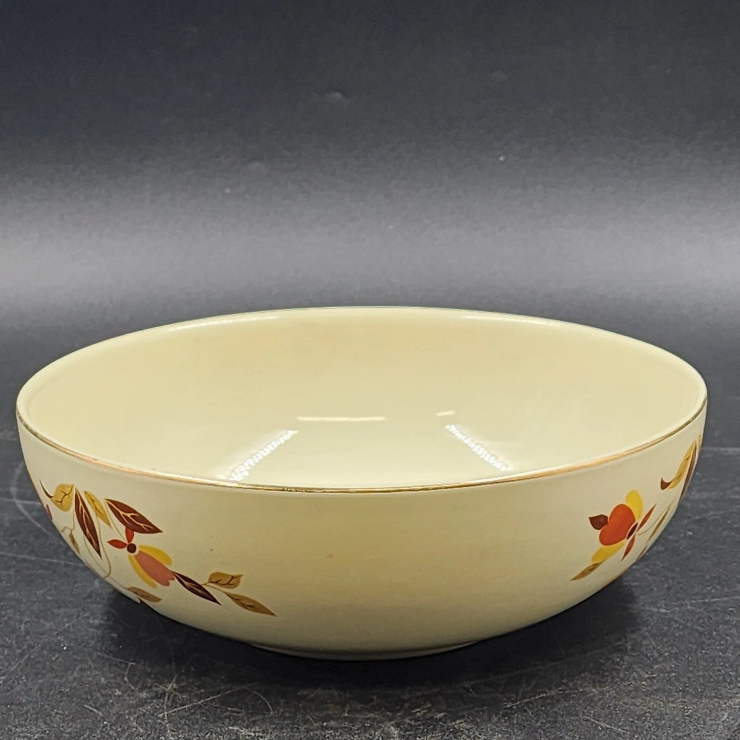 Autumn Leaf Salad Serving Bowl 2 Quart 9" Hall's Superior Jewel Tea MCM Vintage