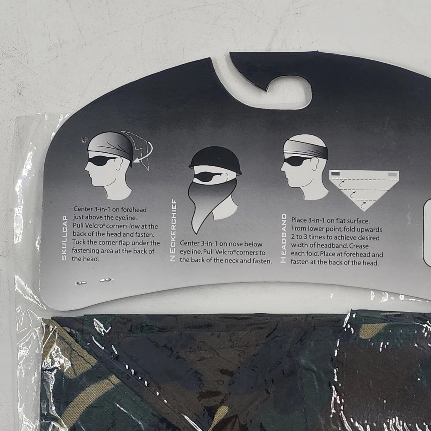 ZANheadgear SportFlex 3-in-1 Bandanna Camouflage BV011 Adult Hook & Loop NOS
