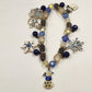 Kenneth Cole Silver Tone Blue White Snowman Christmas Winter Charm Bracelet