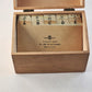 Wooden Recipe Box With Hinged Lid Back and Index Tabs Inside 5" Tall