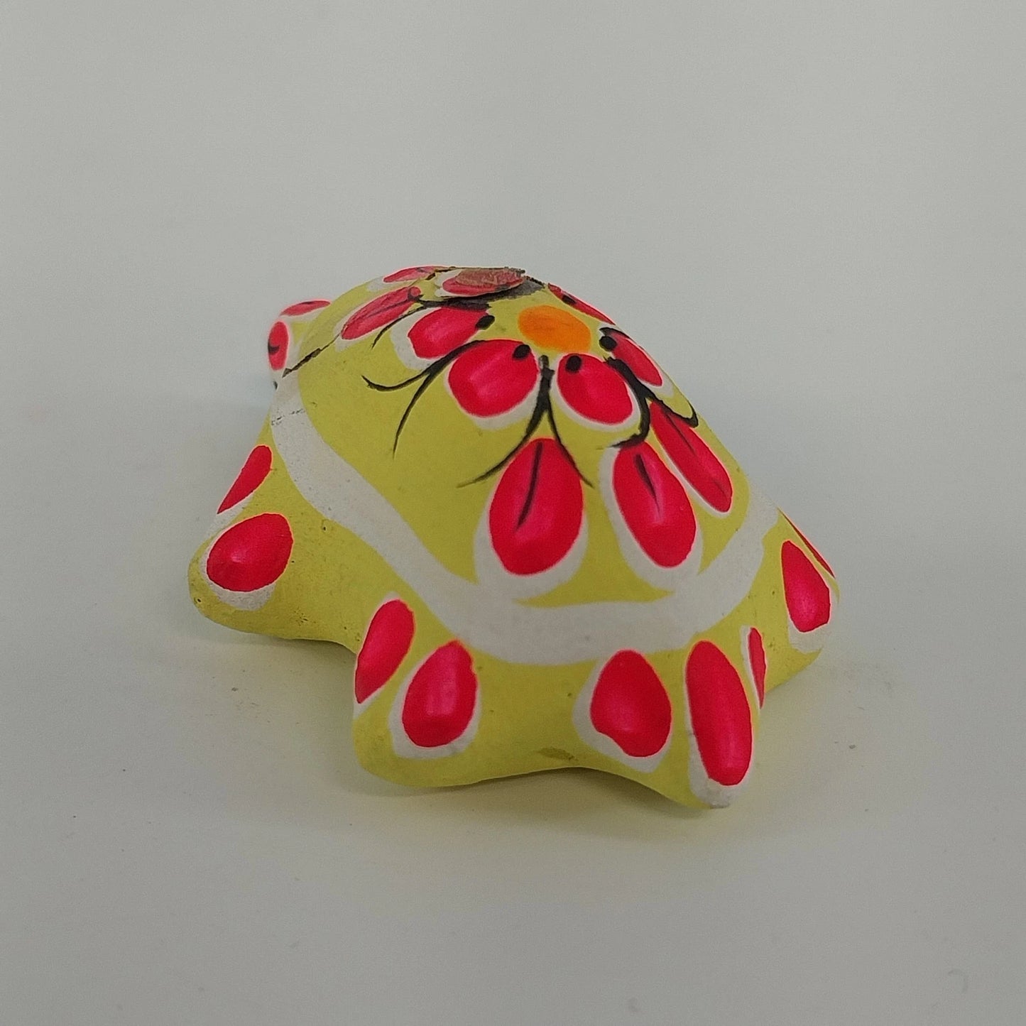 Mexican Folk Art Hand Painted Terracotta Clay Turtle Decor Figurines 4 Pc Vtg