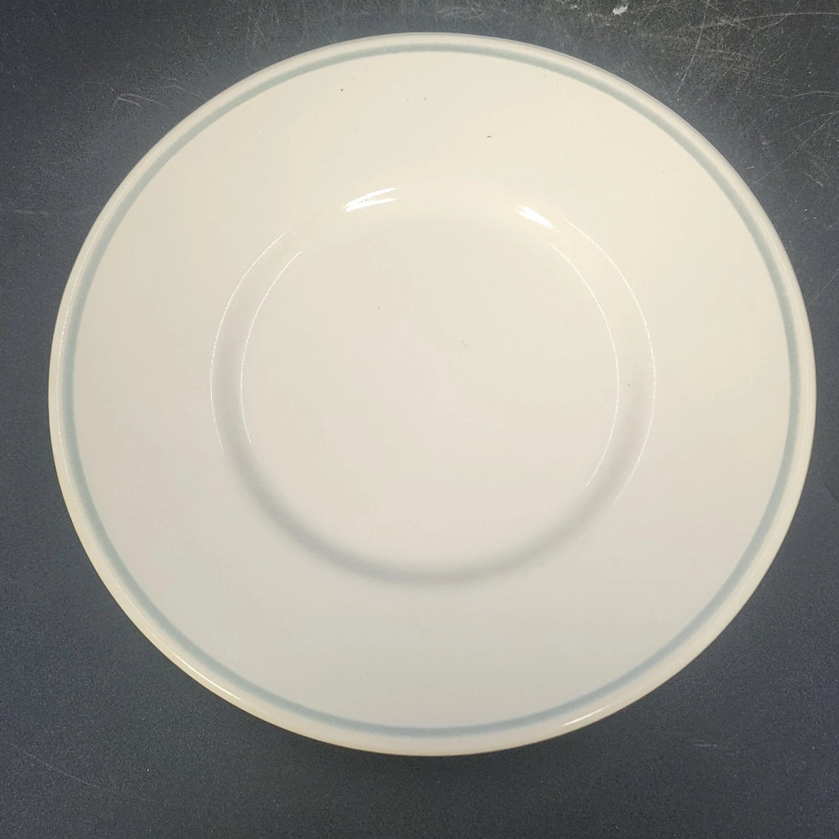Pfaltzgraff April Bread Plates Set of 8 Blue Rim Ceramic Stoneware 6" USA Vtg