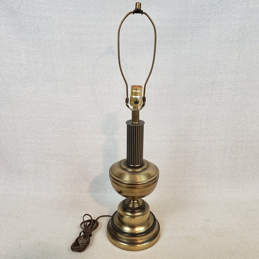 Brass Classic Table Lamp Weighted Base 3-way Switch Basic 9" Harp Vintage 19" H