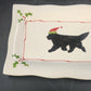 Prairie Dog Pottery Newfoundland Santa Hat Rectangular Christmas Plate 9" x 6"