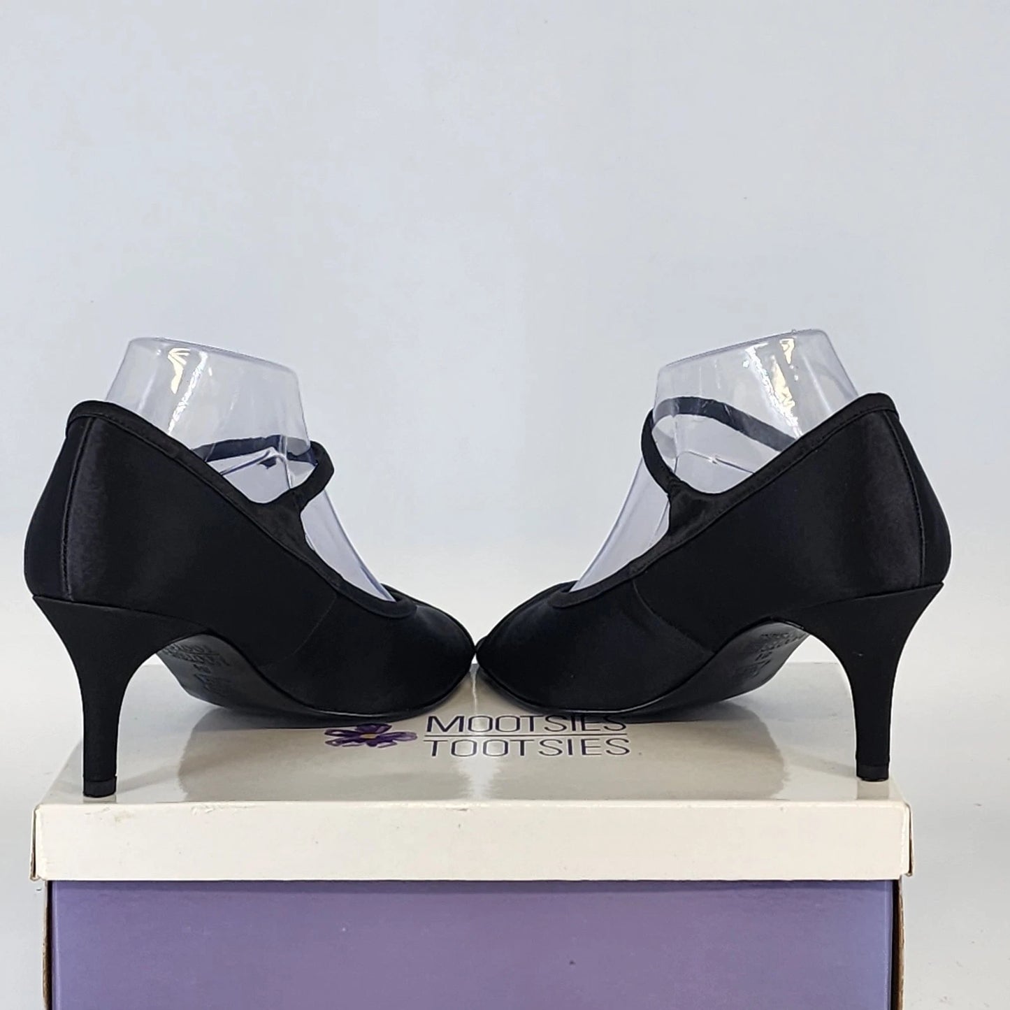 Mootsies Tootsies Mobabyme Heels Womens 8.5 Black Satin Pumps