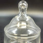 Clear Glass Apothecary Candy Jar Canister Pointed Finial Lid 5.5" Wide Base Vtg