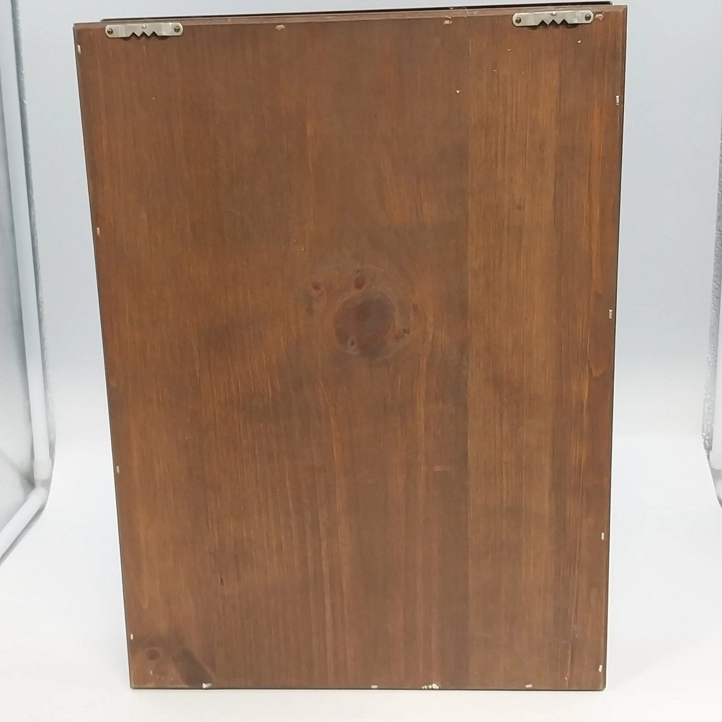 Wood Shadow Box Display Case Glass Door 14 Cubbies Wall Mount 16" Vintage