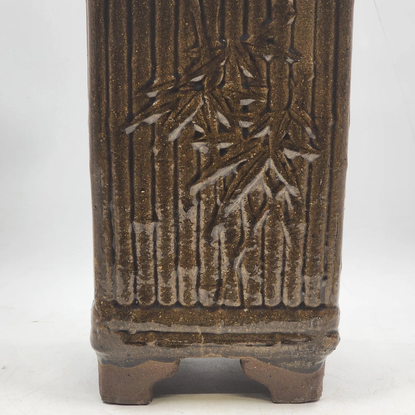 Terracotta Pottery Umbrella Stand 21" Tall Hand Painted Glazed Garden Planter