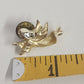 Gigio Giusti Flying Guardian Angel Lapel Pin Satin & Shiny Gold Tone Religious