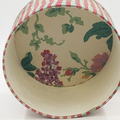 Jan Sevadjian Sewing Hat Box Basket Padded Cord Handle Fabric Covered 10" 1980s