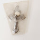 3 Pc Religious Jewelry Jesus Cross Pendant Pin Bracelet Vintage 1950s Era