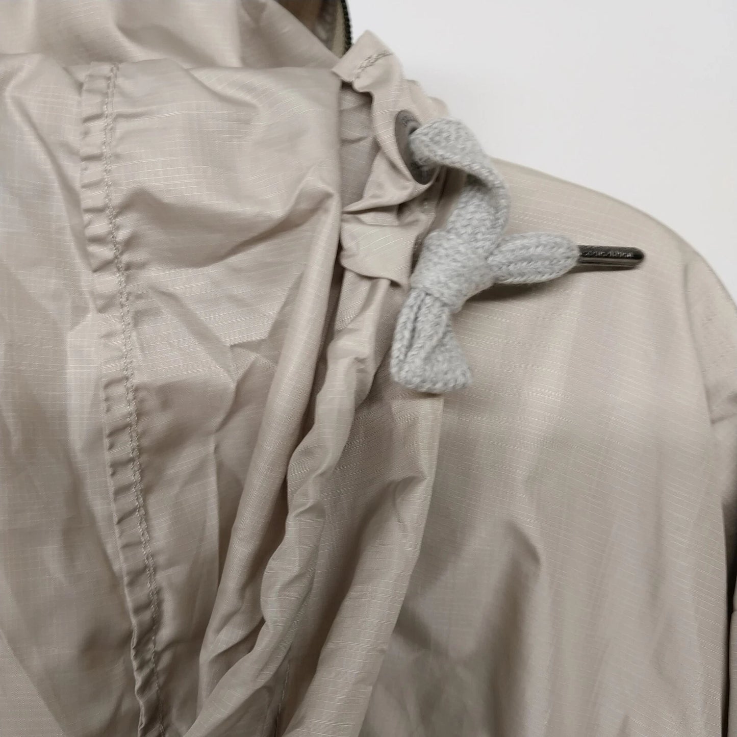 Eddie Bauer Women’s Jacket XXL Beige Hooded Zip Front 3/4 Sleeve Lightweight