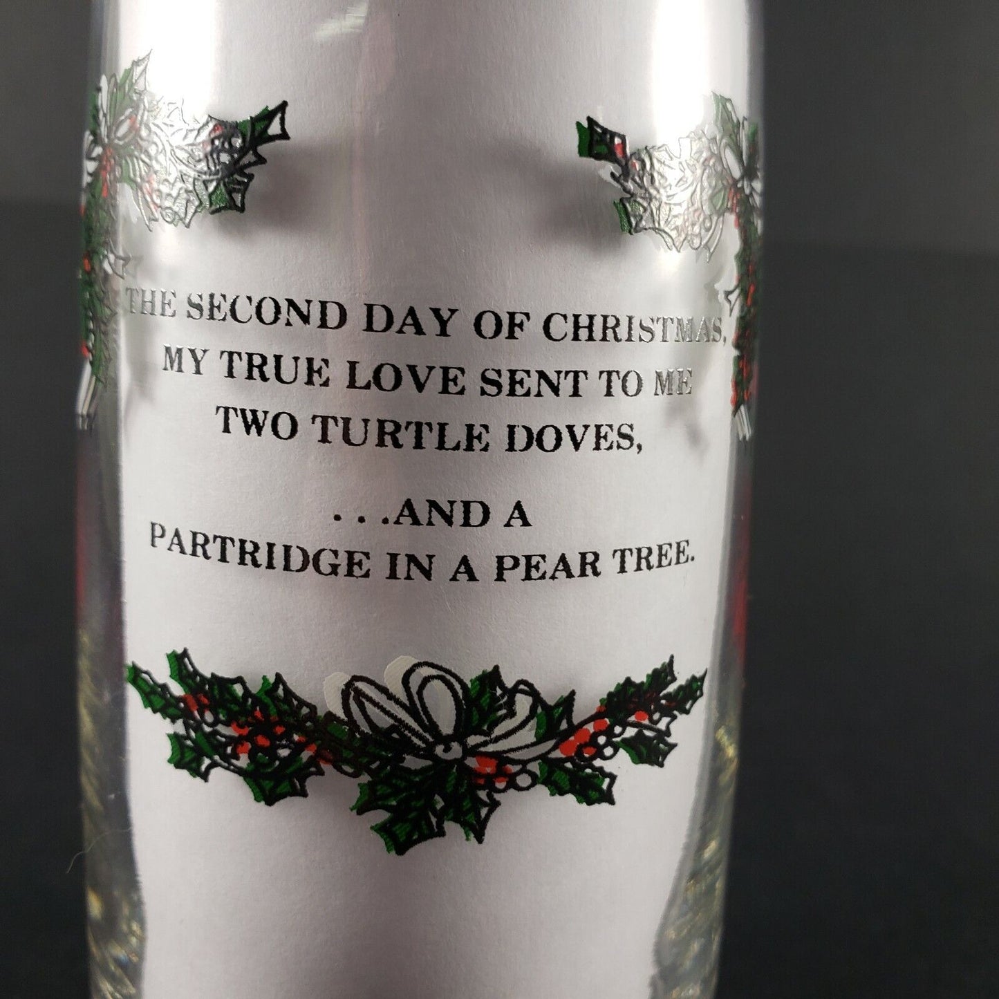 12 Days of Christmas Drinking Glass Tumbler - 2nd Day Replacement 16 Ounce Size