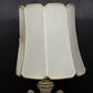 Italian Capodimonte Deluxe Large Table Lamp Raised Images Pleated Scallop Shade