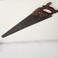 Crosscut Hand Saw 26" Carved Wood Handle Vintage Carpenter Woodworking Tool