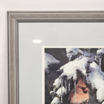 Russell Cobane Nature's Jewel Cardinal in Snow Art Print Framed 20" x 24" Signed