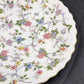 Andrea by Sadek Cake Platter Corona Floral Gold Trim Scalloped Edge 10.5"