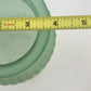 Frosted Glass Sage Green Vase 5.75" Textured Ribbed & Wide Flared Rim Vintage