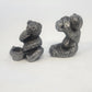 Pewter Bear Figurine Lot 2 Honey Pot See No Evil Miniature 1.5" Textured Fur Vtg