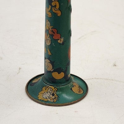 Metal Tin Lithograph Horn Kazoo 6.75" Cartoon Characters Toy Musical Instrument