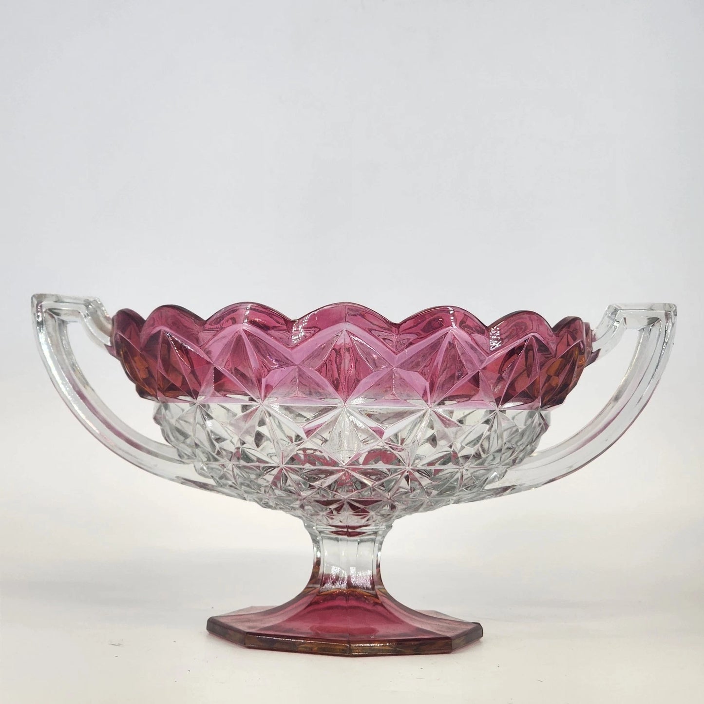 Tiffin Franciscan Williamsburg Cranberry Compote 2 Handle